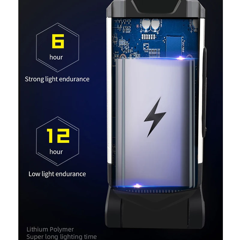 Luz de trabajo magnética COB portátil, linterna LED recargable, superbrillante, para acampar, impermeable, lámpara de reparación de automóviles con soportes
