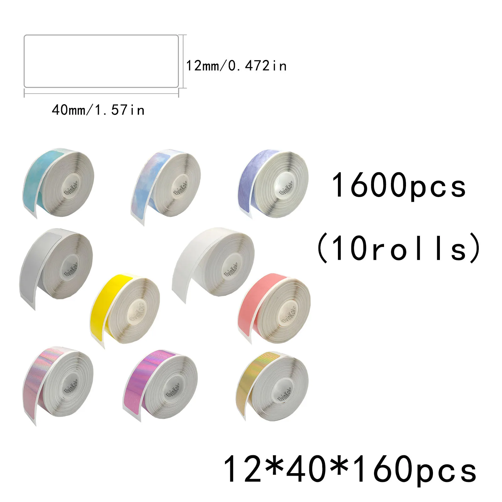 P15 Label Printer Sticker 12*40mm Label Tape Thermal Printer Paper 160pcs/roll Compatible D30  P12 P11 Label