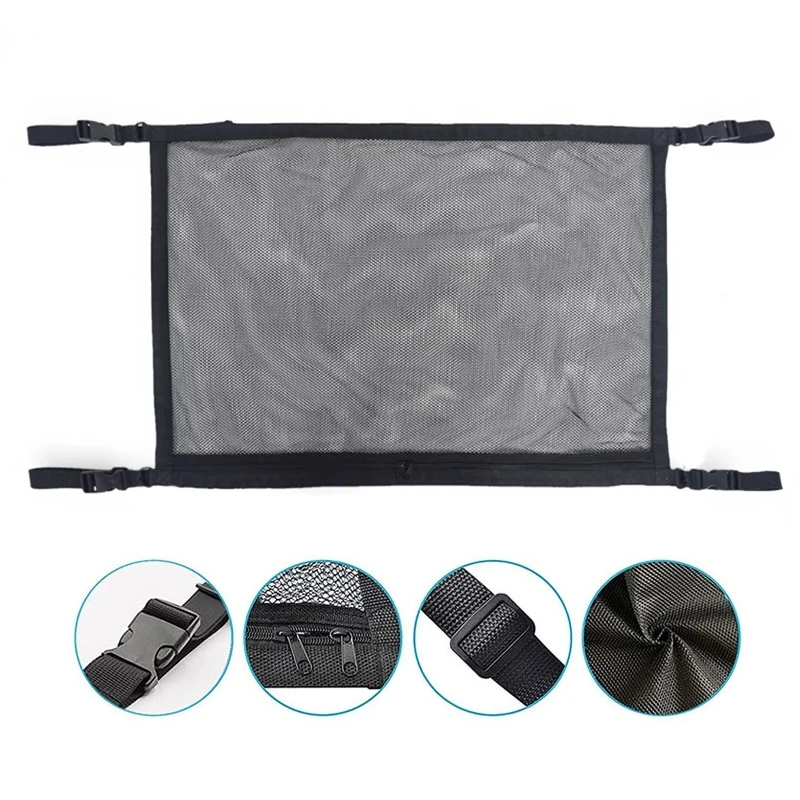 Car ceiling cargo net multifunctional hanging storage organizer with large capacity for convenient storage of car ceiling net