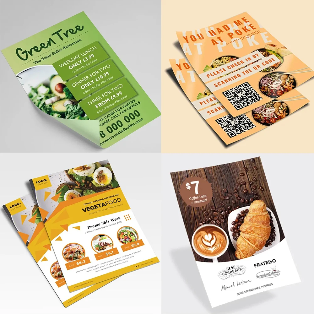 Customized A6A5A4 flyer commodity price list introduction advertisement 157gms free delivery double-sided printing poster