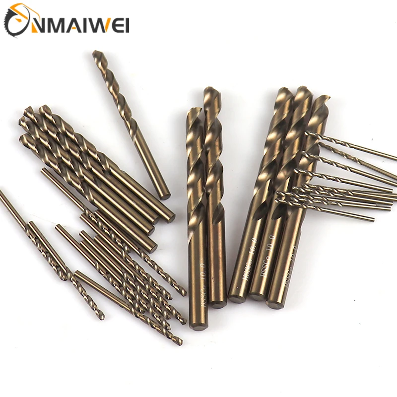 1.0-13 มม.โคบอลต์เคลือบ 5/10PCS Twist เจาะชุด Bit HSS M35 ปืนเจาะบิตสําหรับไม้/โลหะเครื่องตัดเครื่องมือ