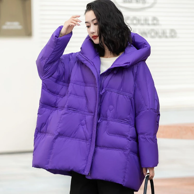 Chaqueta holgada con capucha para mujer, Parka informal, abrigo cálido, diseño suelto y cómodo de siete colores, novedad de otoño e invierno