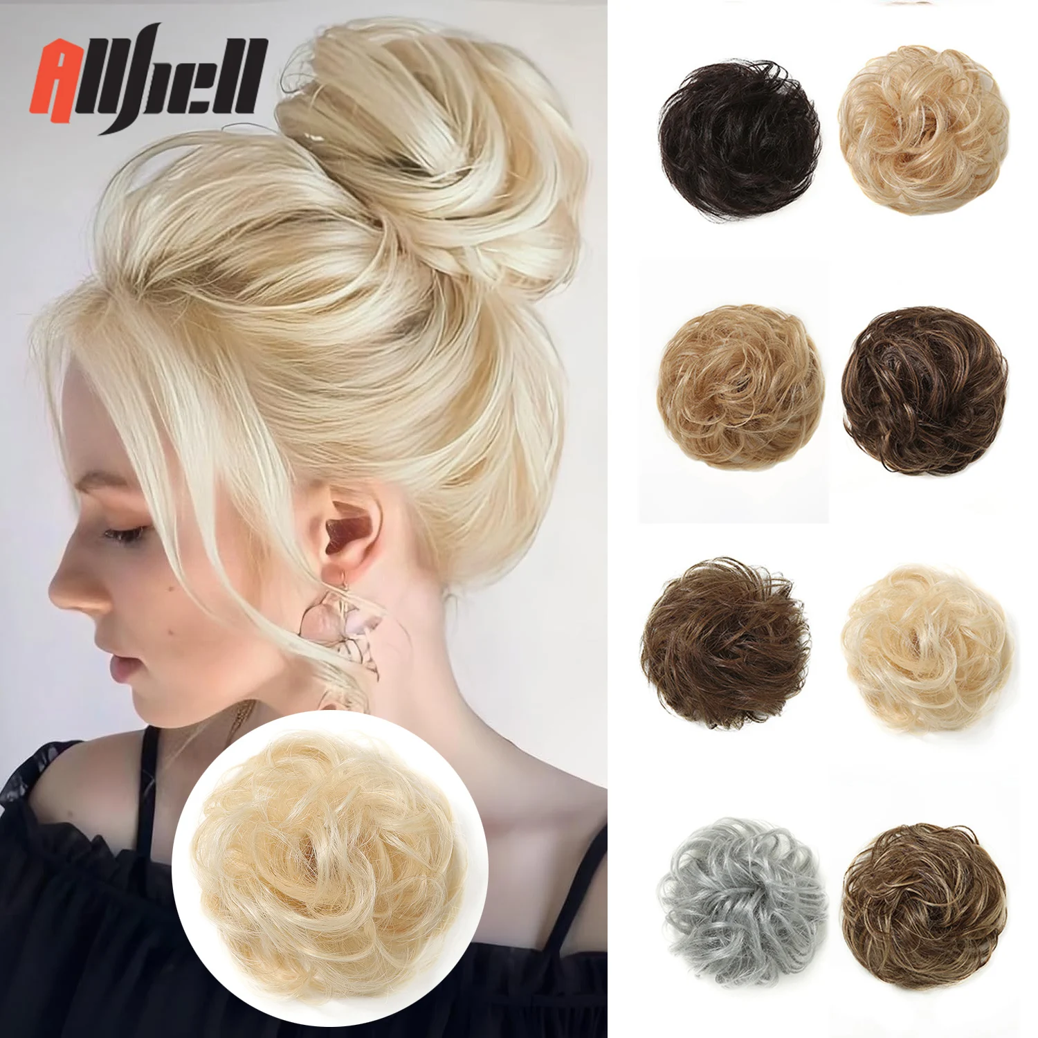 Blonde Messy Bun Hair Pieces for Women and Girls Human Hair Extensions Light Blonde Hair Bun for Daily Wear Human Hair Rose Bud