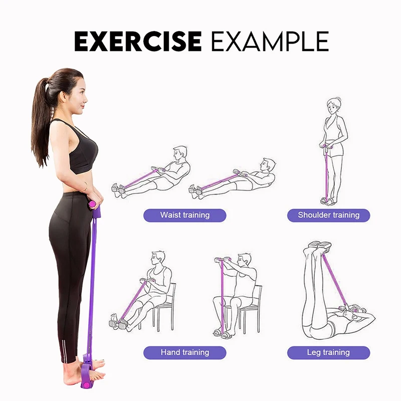 Corda di tensione multifunzione Corda di tensione elastica per pedale yoga a 6 tubi Estrattore Fascia di resistenza per allungamento delle gambe Allenamento dimagrante