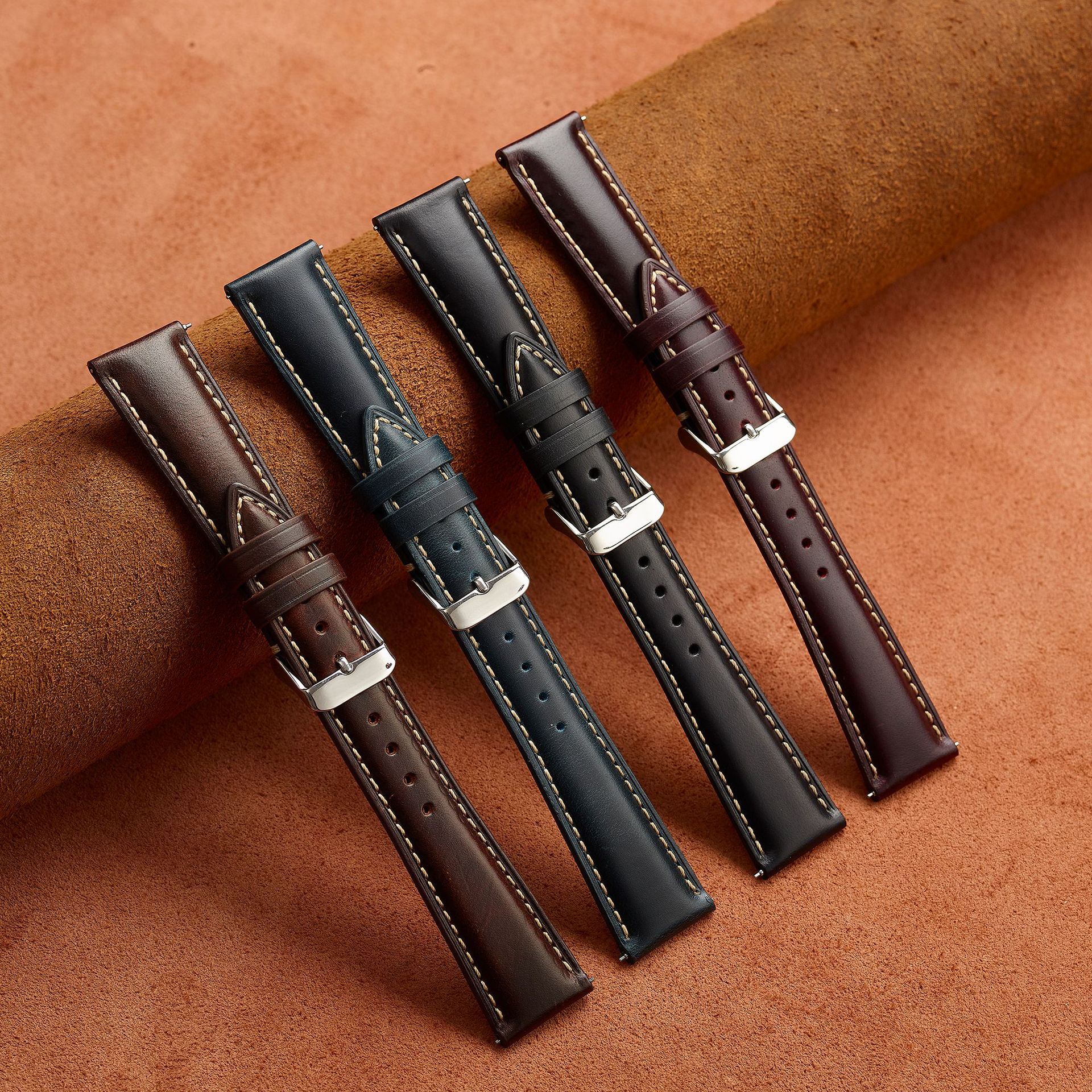 Uthai-ヴィンテージブレスレットz109,スマートウォッチバンド,クイックリリース,18mm, 19mm, 20mm, 22mm