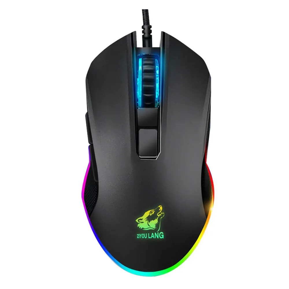 Gaming-Maus verkabelt USB optische Computer Mäuse mit RGB-Hintergrund beleuchtung 3 einstellbare dpi ergonomische Gamer Laptop-PC-Maus mit 6 Tasten