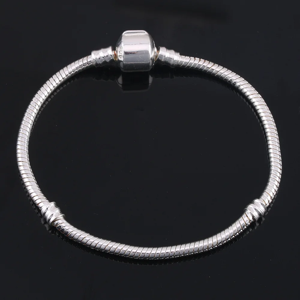 Cadena de serpiente de Plata de Ley 925, pulsera con dijes DIY para mujer, joyería de regalo con pulseras para mujer, брасekoе androбarkan
