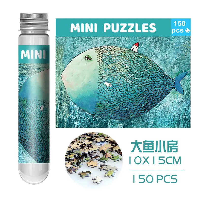 Mini puzzle en tube à essai, jouet de décompression, jeu familial, 150 pièces
