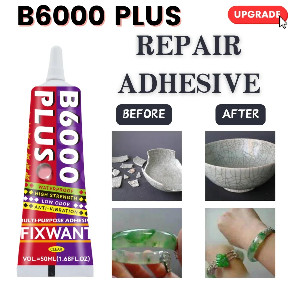 B-6000 ใหม่สูตร B6000 PLUS Multi-Purpose อุตสาหกรรมกาวสําหรับงานฝีมือ DIY จอแสดงผลคริสตัลเครื่องประดับ Rhinestone Super กาว