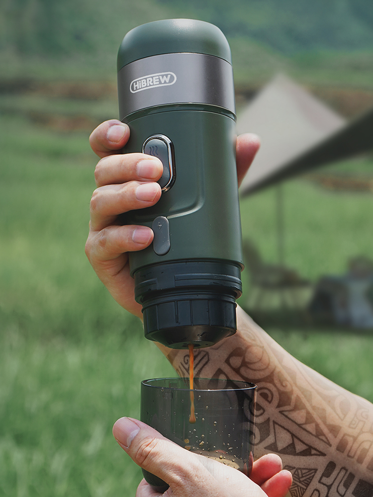 HiBREW-cafetera Espresso portátil eléctrica inalámbrica para coche y hogar, cafetera para acampar, compatible con cápsula en polvo Nespresso Dolce