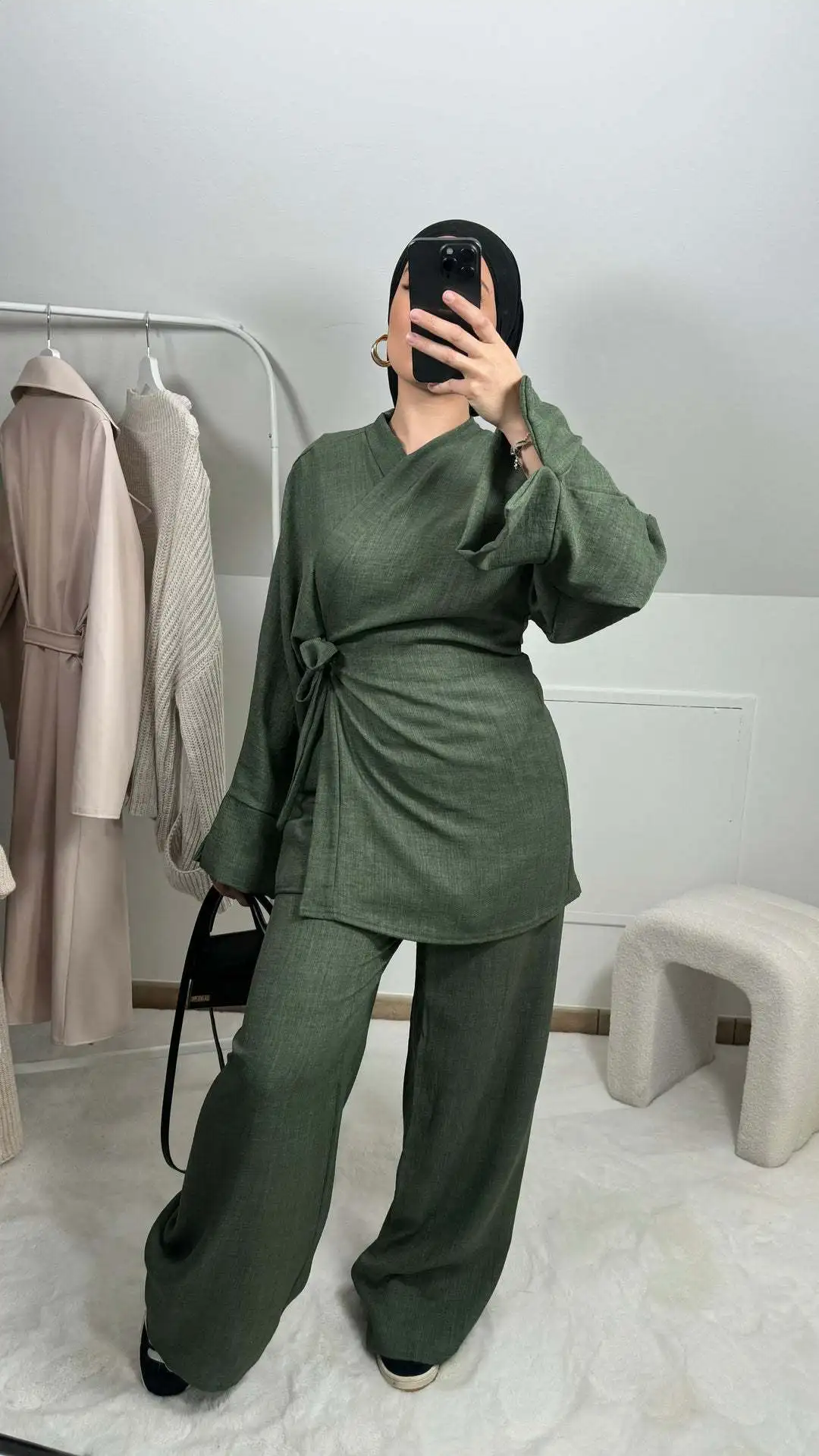 女性用ワイドレッグレースアップパンツ,イスラム教徒の衣装,ブラウス,ブラウス,イード,ラマダン,モロッコ,ドバイ,イスラム教徒のアンサンブル,アラビア語,控えめな衣装,2個セット
