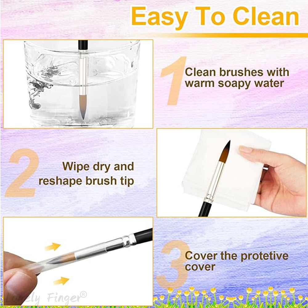 12 stuks professionele penselen set ronde puntige tip nylon haar kunstenaar acryl borstel voor acryl aquarel olieverf lichaam