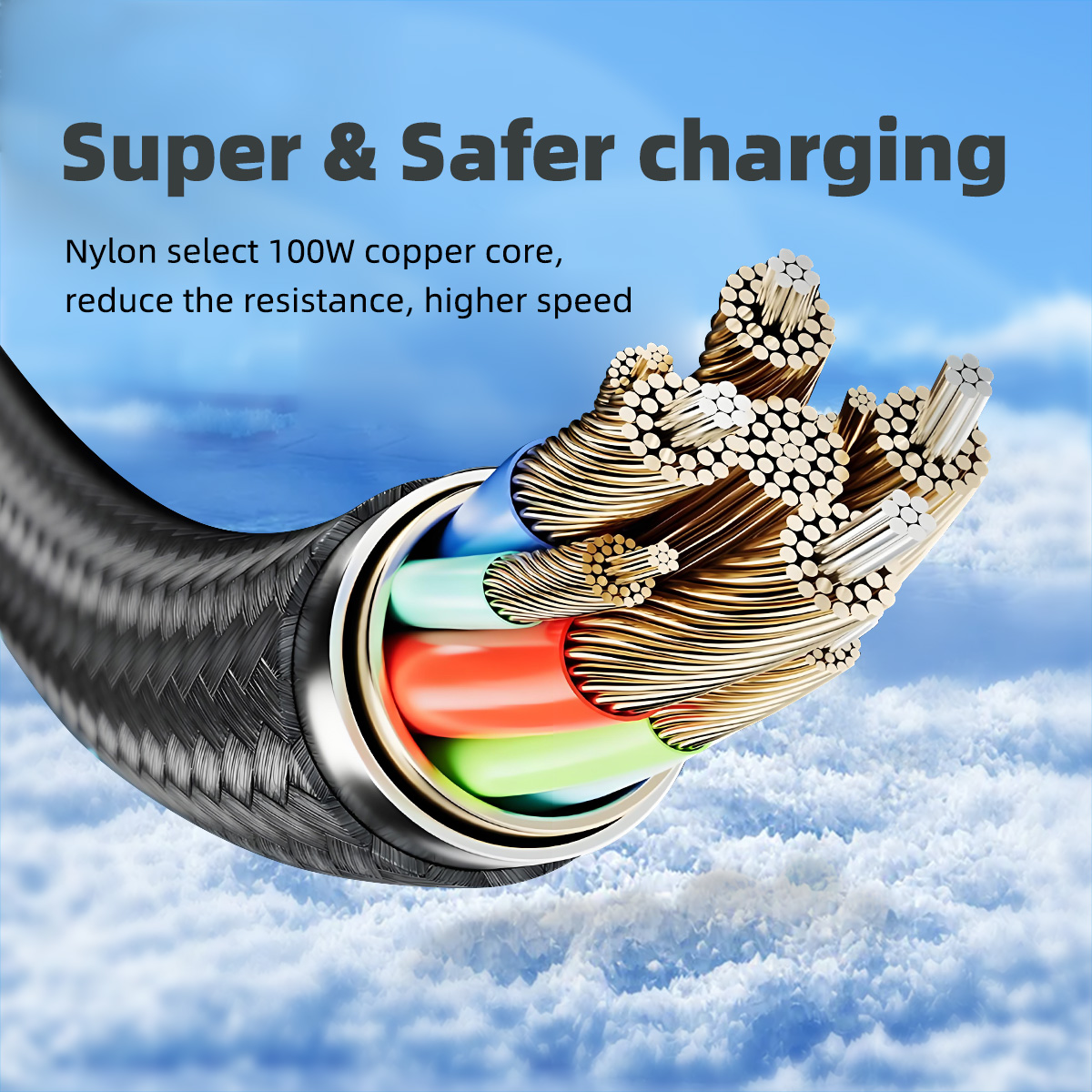 Ultra-Super-Schnellladekabel-6A 120W USB A auf Typ C Nylon-Datenkabel für Xiaomi Redmi Samsung mit LED-Digitalanzeigekabel