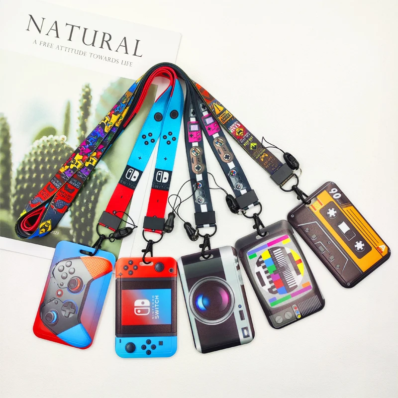 Cute TV Camara Pattern Lanyard Card Holder Neck Strap Key ID Card Straps Badge Holder DIY Hanging Rope Accessories Small Gift