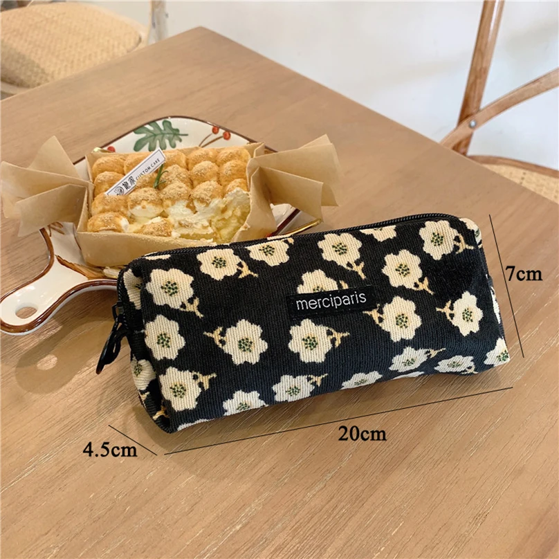Bút Chì Trường Hợp Hàn Quốc Retro Pencilcase Trousse Scolaire Vải To Sợi Bút Trường Hợp Estuche Lapices Kalemlik Trường Cung Cấp Bút Chì Pouch