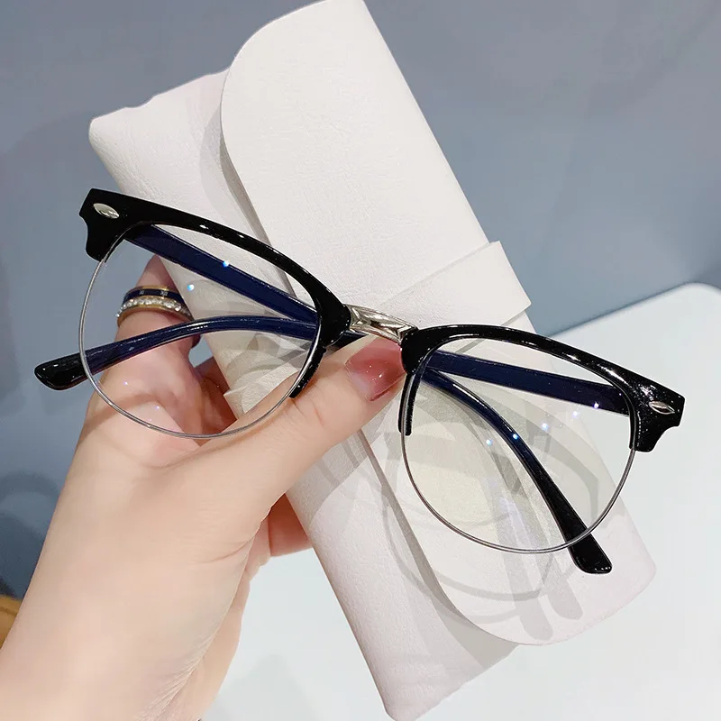 Gafas ultraligeras Retro con montura transparente para hombre y mujer, anteojos lisos con protección contra luz azul, decoración para fiesta, gafas falsas