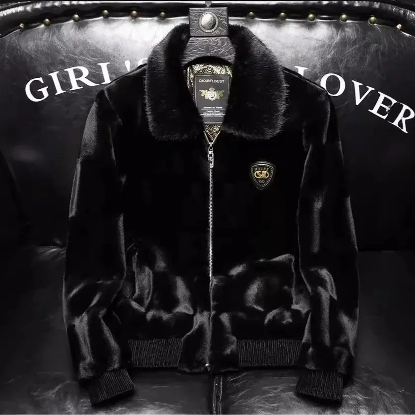 ฤดูหนาว Mens Faux FUR เสื้อหนังคุณภาพสูงสีทึบผ้าขนสัตว์หนาเสื้อแจ็คเก็ตกลางแจ้งเย็นเสื้อผู้ชายเสื้อผ้า