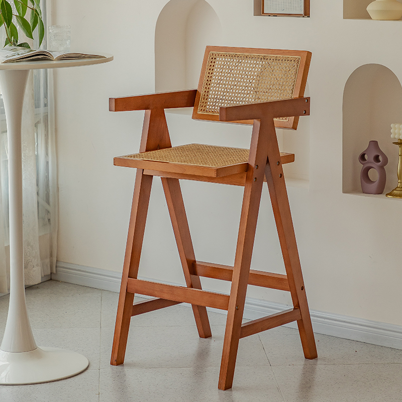 Sillas de Bar de lujo con luz nórdica, sillas altas cómodas de espera modernas, Mostrador de recepción, Muebles de Restaurante