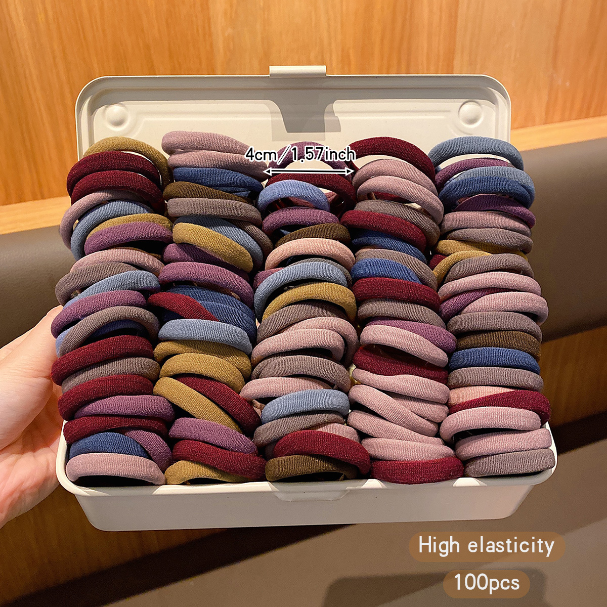 Durável estilo coreano acessórios de cabelo com bandas elásticas, alta elasticidade, adequado para uso diário, 100 sem costura