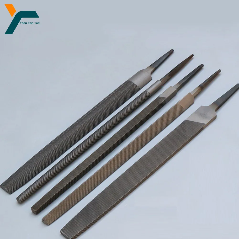 Juego de limas de acero industriales, 5 uds., 6 pulgadas, plano/redondo/medio redondo/triangular/cuadrado para metalurgia, lima plana de acero para carpintería