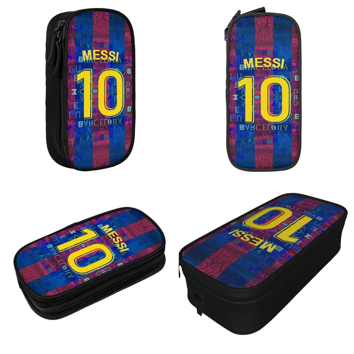 学生と学童のための大きな収納バッグ、アルゼンチン番号10、サッカーサッカーの鉛筆ケース、ペンホルダーバッグ、女の子と男の子