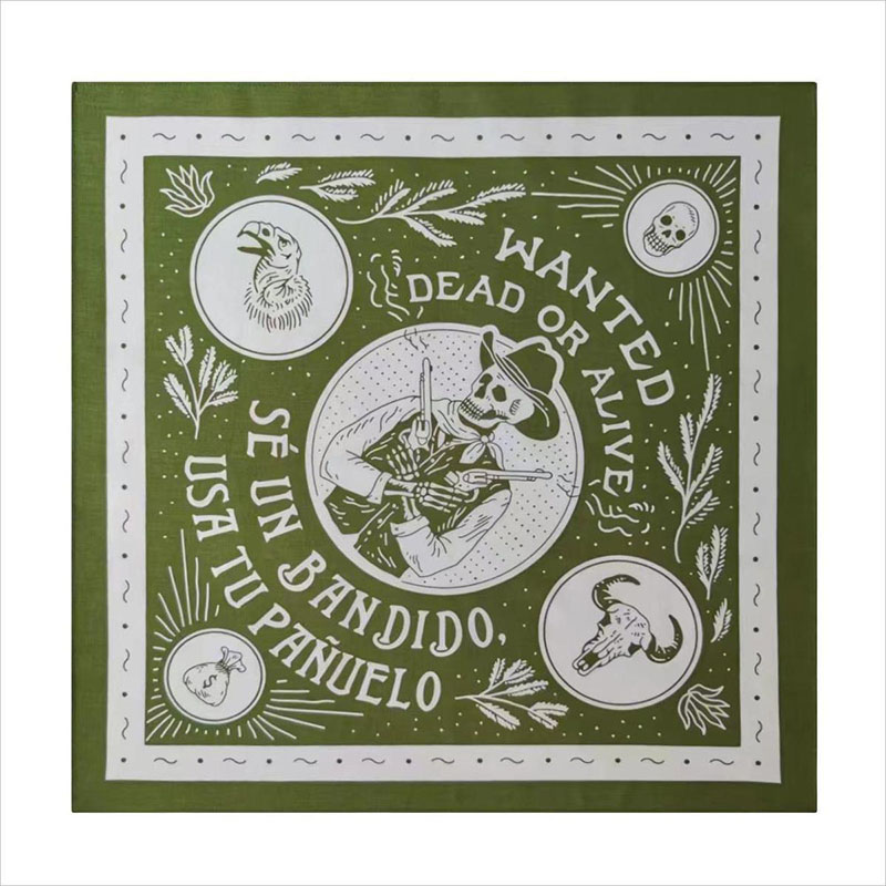 Bufanda cuadrada de algodón con estampado Digital de calavera, Hip Hop, baile callejero, deportes, ciclismo, senderismo, Bandana al aire libre, diadema para hombre, Hijab de Paisley