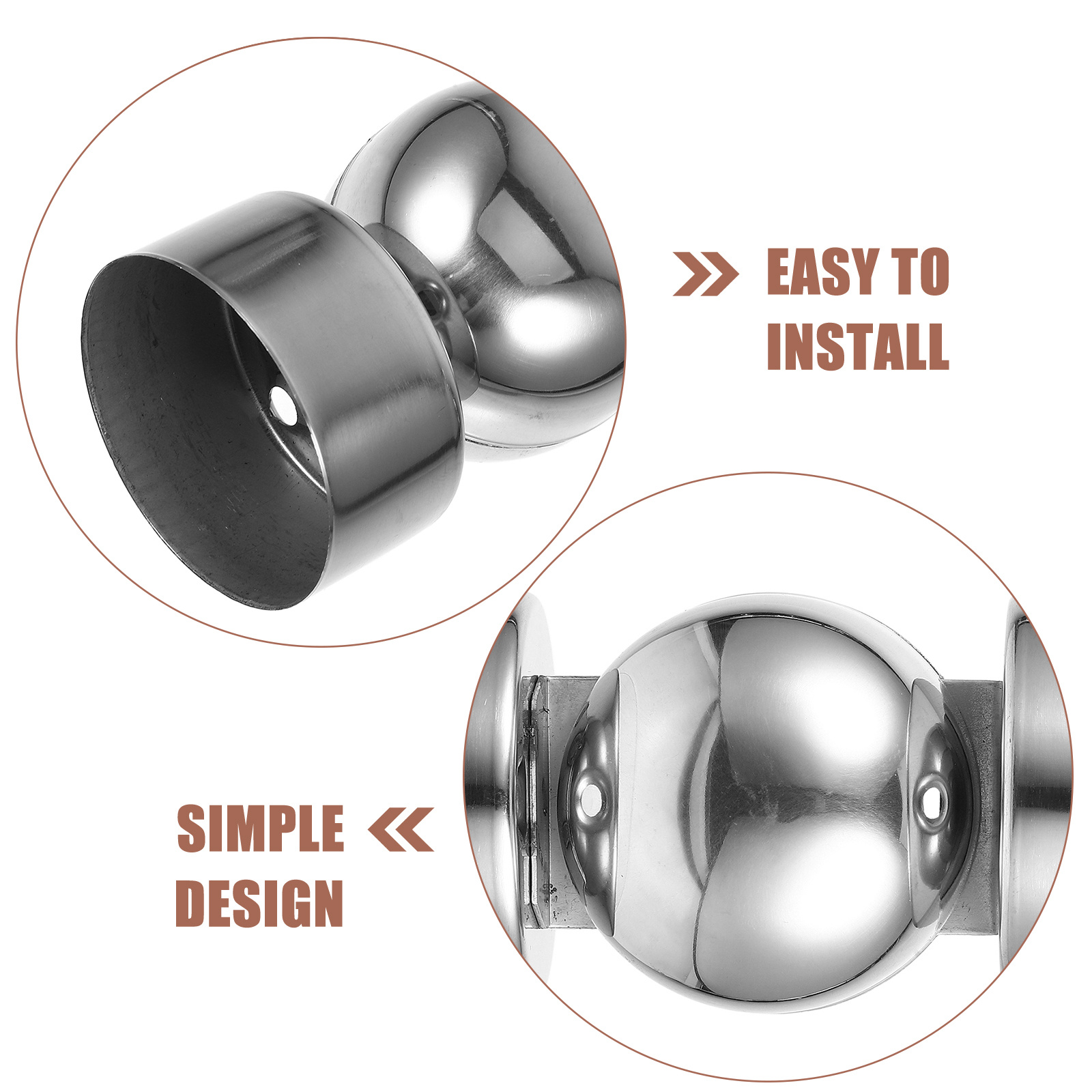 Universal Handrail Pipe Connector Stainless Steel Structural Fitting for Cable Railing Stair Tube Mounting Residential
