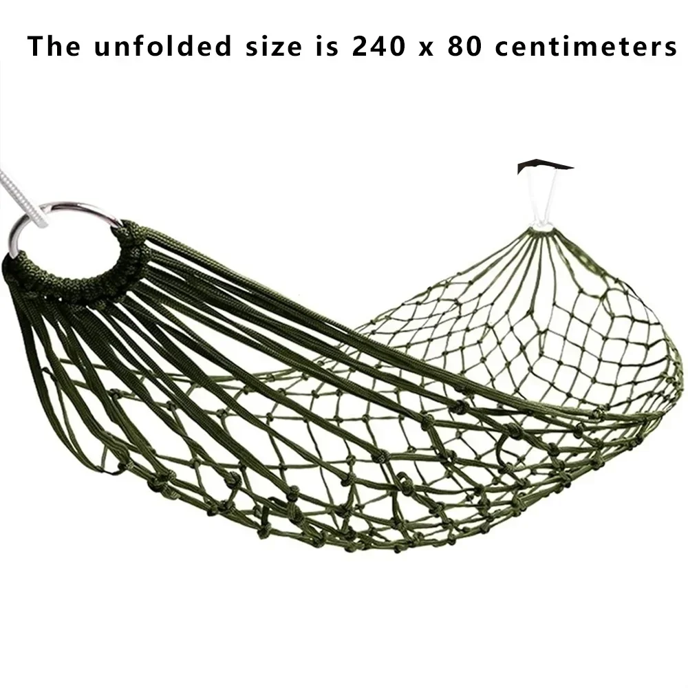 Amaca da giardino portatile con corda in nylon addensato per esterni Amaca in rete per interni Amaca semplice portatile Sedia a dondolo
