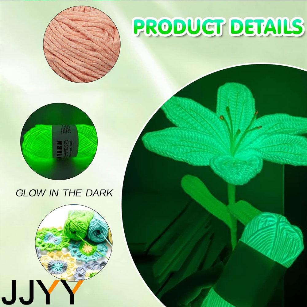 Jjyy ด้ายสีทึบนิ่มเรืองแสงฟลูออเรสเซนต์สำหรับถัก DIY, ถัก, งานฝีมือ, 1ม้วน