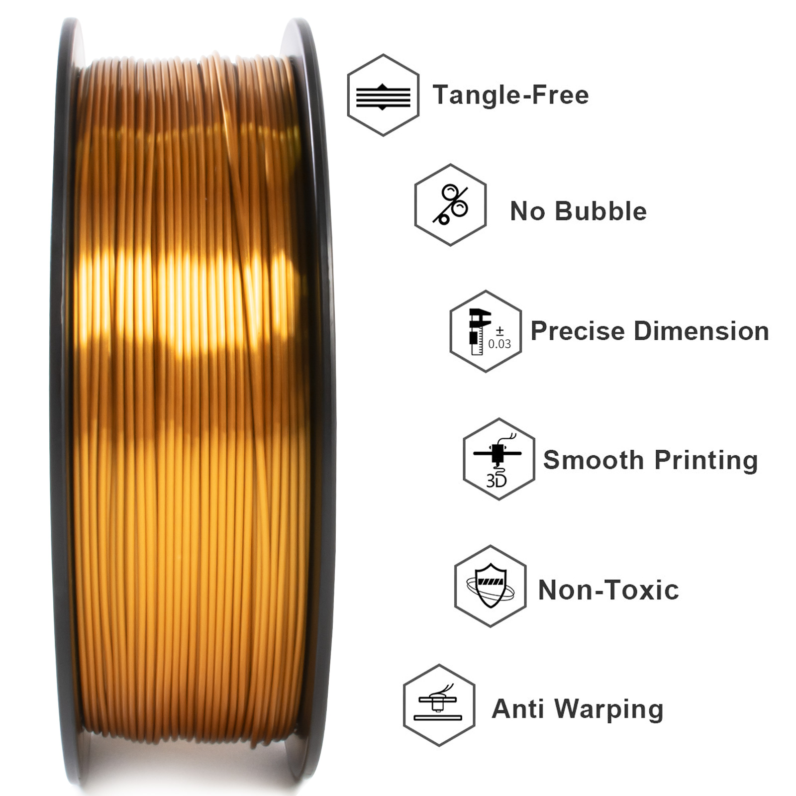 GEEETECH Silk PLA 3d-нить, 1 кг, 1,75 мм, катушка, материал для 3D-принтера, заправки для 3D-печати, быстрая доставка, вакуумная упаковка