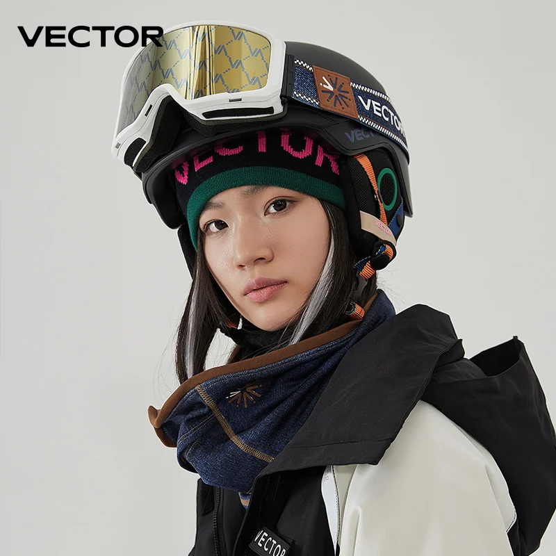 VECTOR 二重層磁気スキーメガネ UV400 保護曇り止めスノーボードゴーグル男性 & 女性用耐衝撃性マスク付き