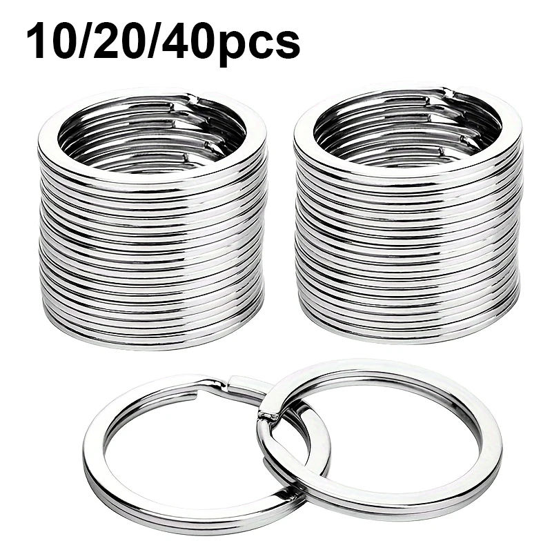 10/20/40 pçs chaveiros divididos, chaveiros em massa, chaveiro plano anel dividido para chaves de carro em casa saco pendurado accessori