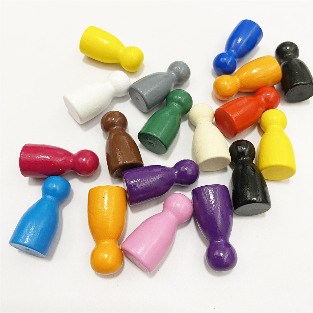 20Pcs/Set 14 colors Wooden Chess Pieces Board Game Accessories Wood Game Pawn/Chess Card Pieces For Board Games Accessories