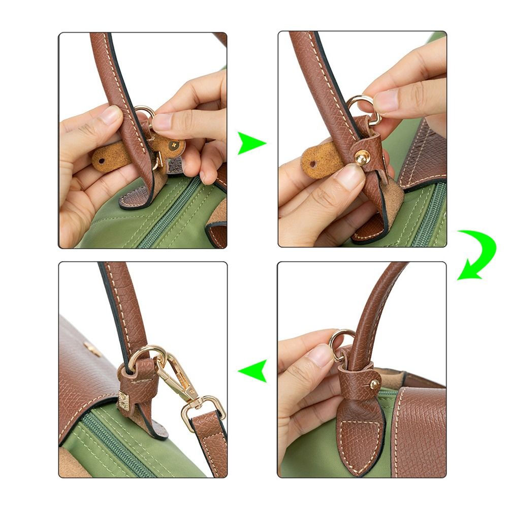 Longchamp Mini Bag Strap, acessórios de transformação de bolsa, couro genuíno, conversão de alça de ombro, pendurar fivela