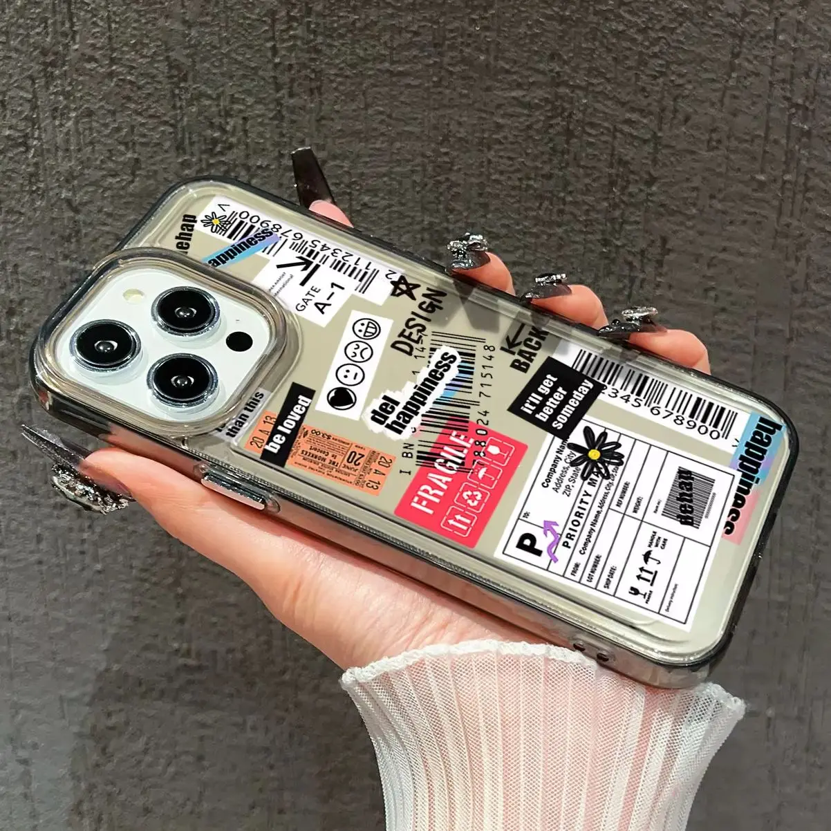 Casing TPU lembut anti guncangan hitam dan putih desain baru, desain netral dengan beberapa untuk iPhone 16 15 Pro Max 14 13 12 11 Plus