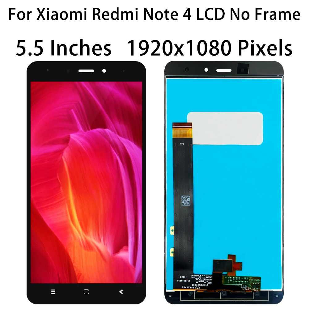 ใหม่ 5.5 "LCD ต้นฉบับสําหรับ Xiaomi Redmi หมายเหตุ 4 Global Version Snapdragon 625 จอแสดงผล Touch Screen Digitizer หมายเหตุ 4X กรอบ