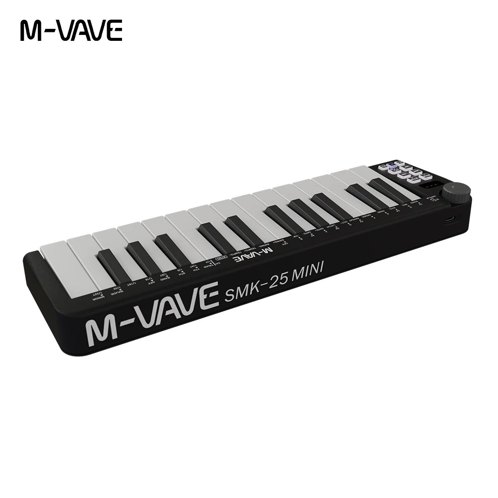 Teclado MIDI de M-VAVE, dispositivo recargable de 25 teclas, instrumento de Control, miniteclado USB portátil, mando MIDI
