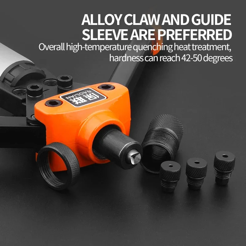 Manual profissional Rivet Gun Set, Rivet Nut e Hand Riveter, Double Insert, Home Repair Tool, 50pcs