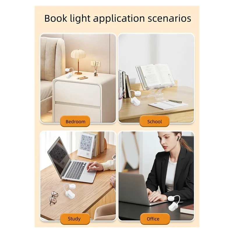ABSS-Boeklichten voor het lezen van's nachts in bedden Oplaadbare boeklichtclip Onnight Leeslamp Forbook
