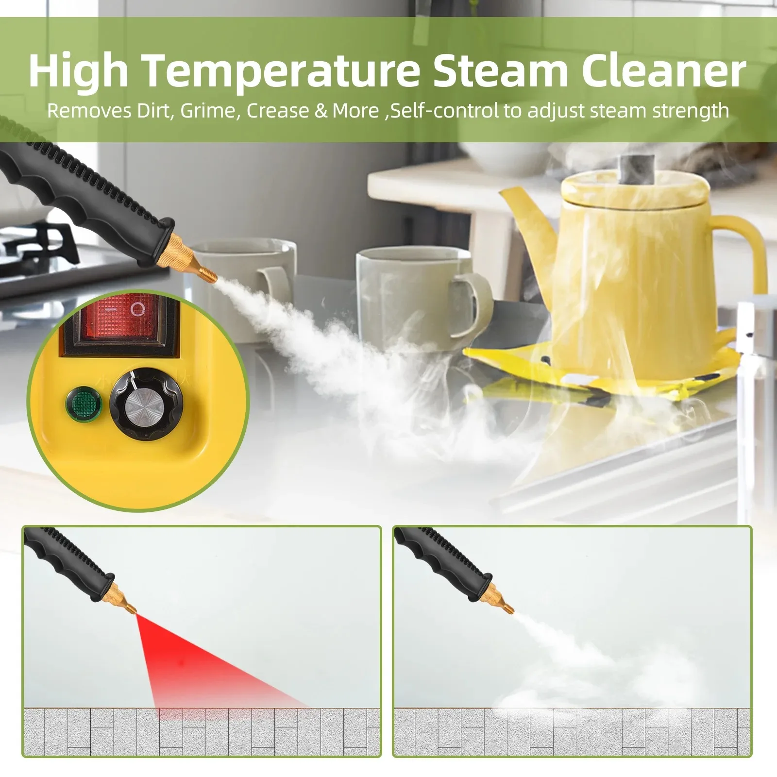 220V EU/KR Plug  Multifunction Handheld Steam Cleaner  Multi-plug 2500W Powerfull 3Bar Steam Cleaning Tool