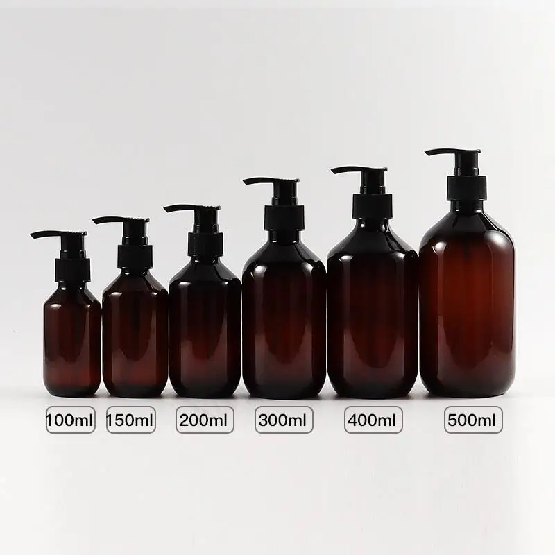 100/200/300/400/500ml Empty Pump Refillable Bathroom Shampoo Shower Gel Bottles Dispenser Kitchen Dish Plastic Liquid Container