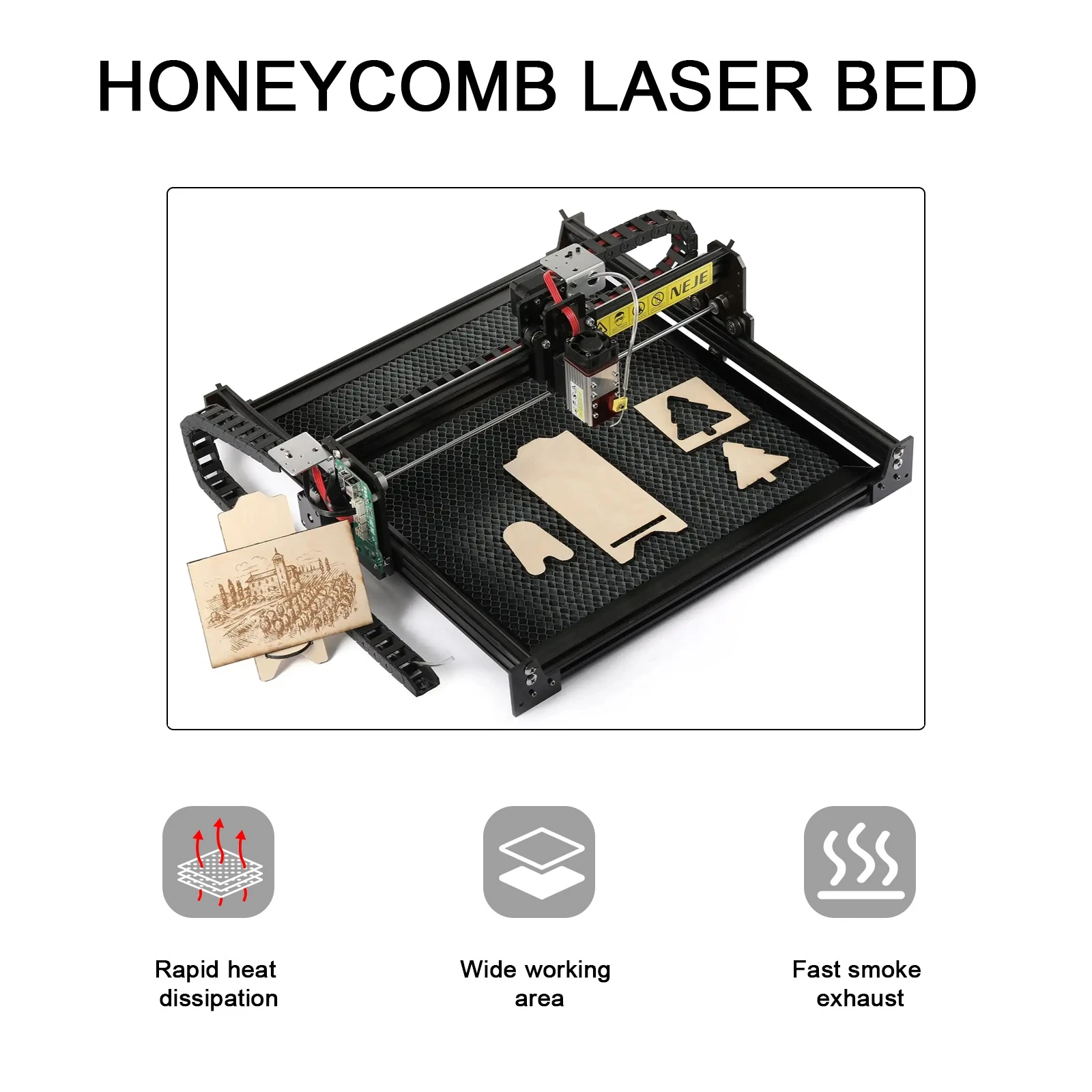 NEJE Honeycomb เลเซอร์เตียงเลเซอร์แผงรังผึ้งทํางานตารางสําหรับยี่ห้อ CNC เลเซอร์แกะสลักเครื่องตัดเครื่องมืออุปกรณ์เสริม