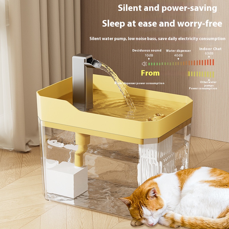 Dispensador de agua transparente para gatos de alta gama, dispensador de agua con cable automático enchufable, lavabo de agua de flujo circulante, dispe de agua para mascotas