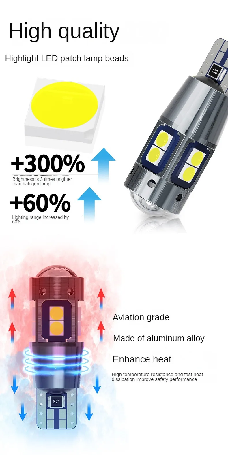 4ชิ้นไฟด้านข้างภายในรถ T10 W5W ไฟท้าย LED 192 3030 10SMD 12V โคมไฟอัตโนมัติ CANbus ไม่มีข้อผิดพลาดหลอดไฟท้ายรถเครื่องหมายรถ