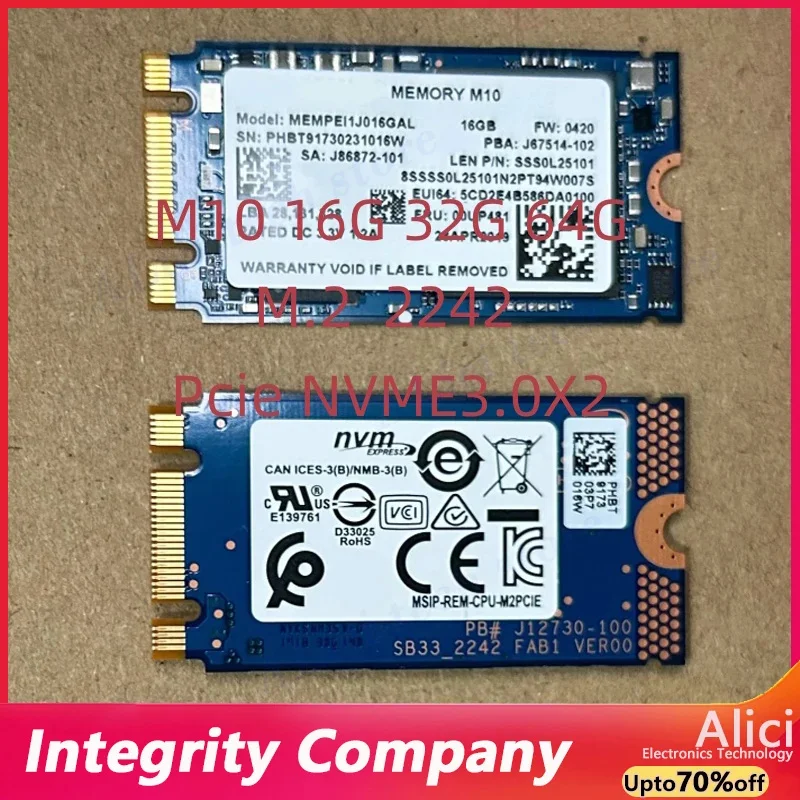 Original para Intel optane 2a generación M10 64G 32G 16G 2280 2242 M.2 memoria SSD de estado sólido aceleración cache nvme