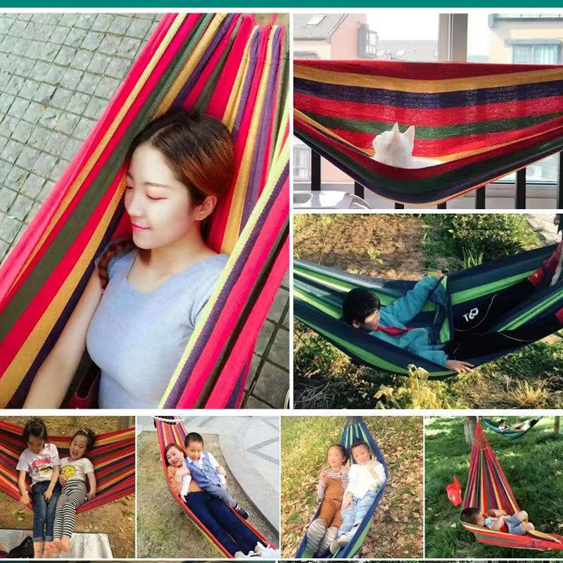 Hammock Garden Canvas Outdoor for Leisure Portable Thickened Anti-Rollover Hanging Outdoor Camping Backpackaging Hammock Stand