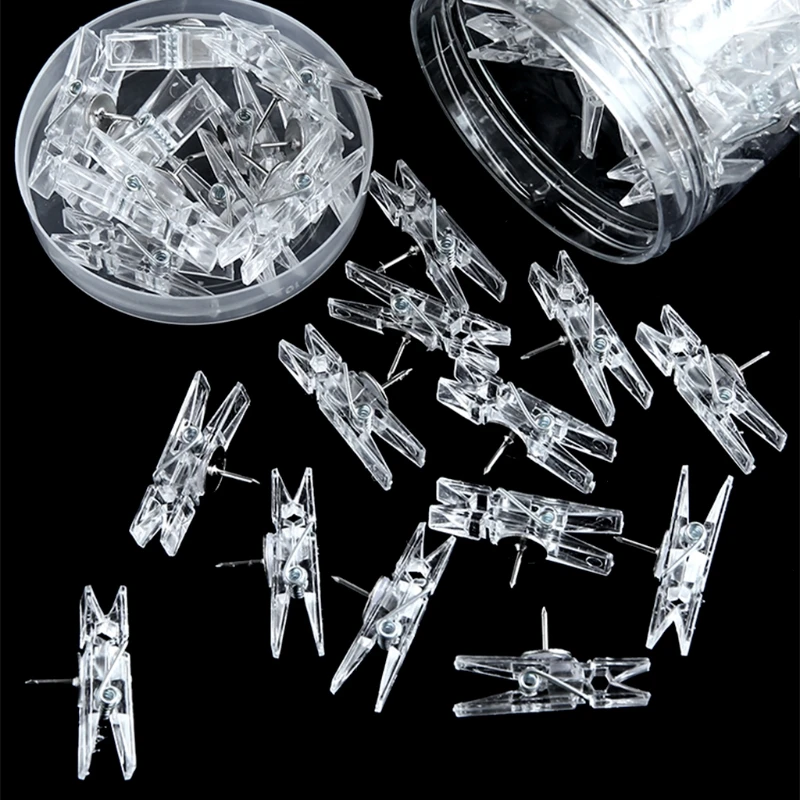 20 Chiếc Đa Năng Kẹp Hình Ngón Tay Cái Tacks Cho Nút Chai Ban Nhựa Trong Suốt Đẩy Chân Nhà Trang Trí Tường Đảng Cung Cấp