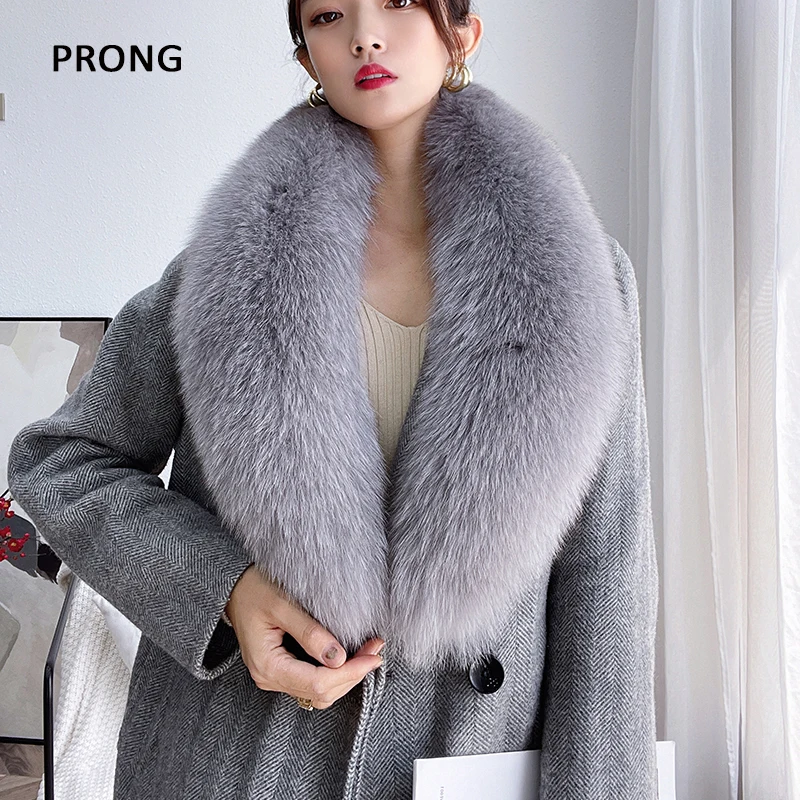 Thật Cáo Cổ Lông Dành Cho Nữ Áo Khoác Khăn Choàng Len Mùa Đông Ấm Cổ Lông Thú Lớn Kích Thước Giữ Ấm Cổ khoác Nỉ Khăn Choàng Cổ