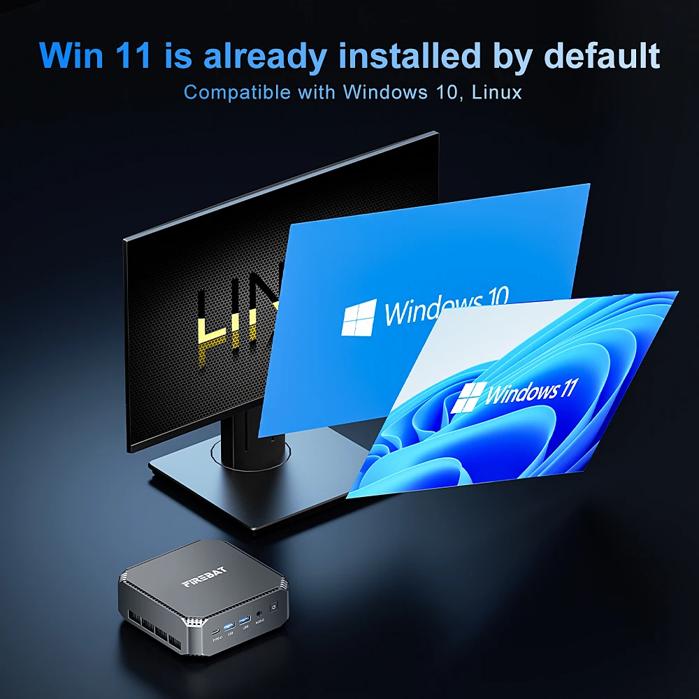 FIREBAT A6 MiniPC AMD R7 6800H Banda Dual WiFi6 BT5.2 16GB 512GB Computadora de Juegos de Escritorio Mini PC Gamer