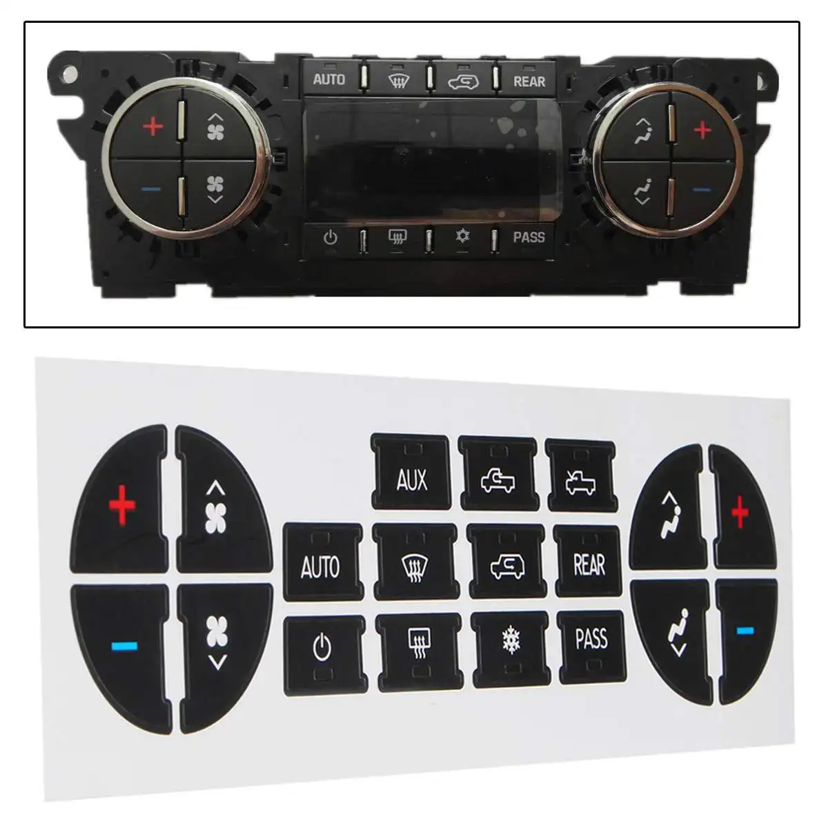 ภายในรถรถปุ่มซ่อมสติกเกอร์ปุ่ม AC Central Control สติกเกอร์ CD วิทยุปุ่มซ่อมรถสติกเกอร์